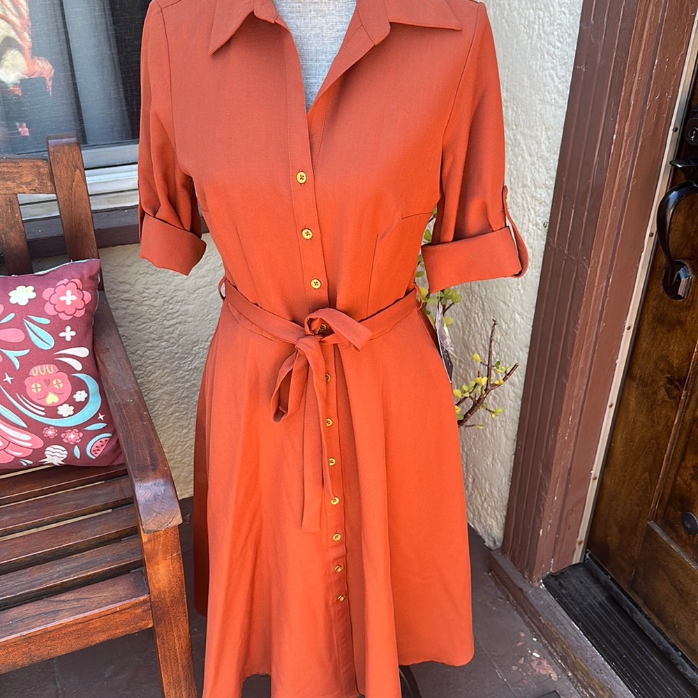 Orange Midi Dress, size 4